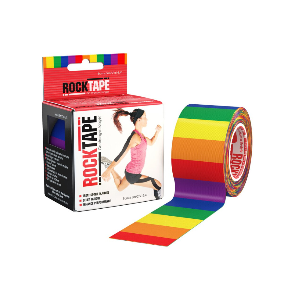 Rocktape Kinesiology Tape Athletic Adhesive Patterned Roll - Rainbow