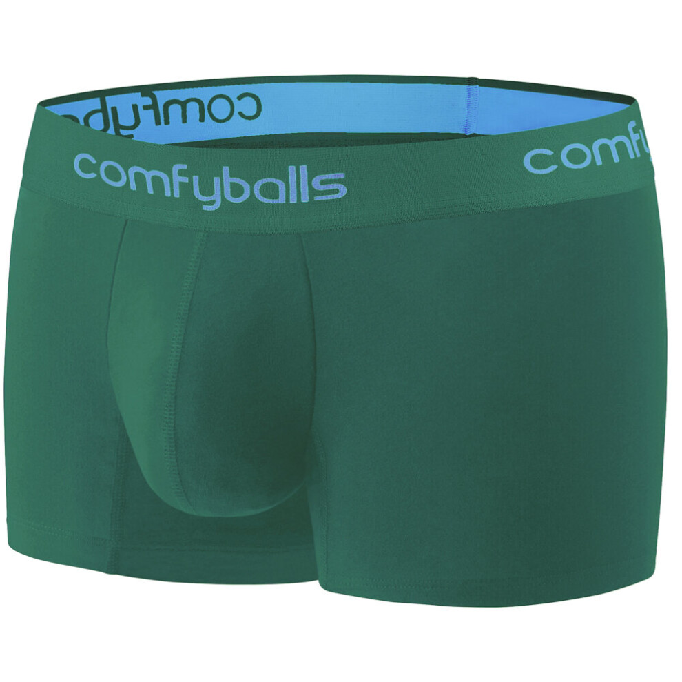 (M) Comfyballs Men's Regular Boxer Shorts Fitness Athletic Underwear - Spruce Green