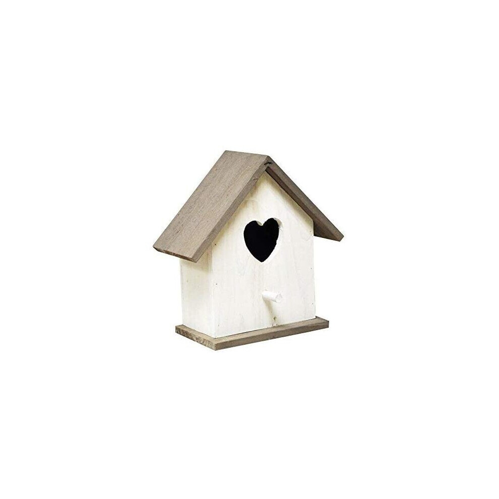 Bird Nesting Box Large White Wooden Birdhouse for Small Garden Birds