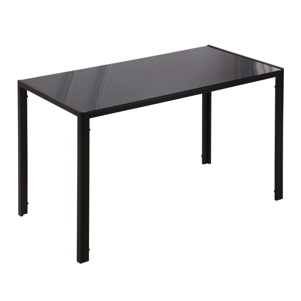 Modern Rectangular 4 Seater Dining Table With Tempered Glass Top