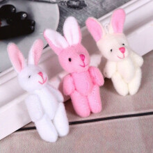 12Pcs/lot 4.5cm Plush Mini Bunnies Rabbit DIY Accessories Stuffed Animals 3Color