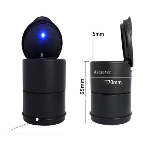 Car Ashtray Auto Travel Cigarette Ash Holder Cup with Blue LED Light Indicator 1