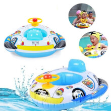 Kids Swimming Rings Wheel Horn Inflatable Baby Pool Swim Ring Seat Float Boat