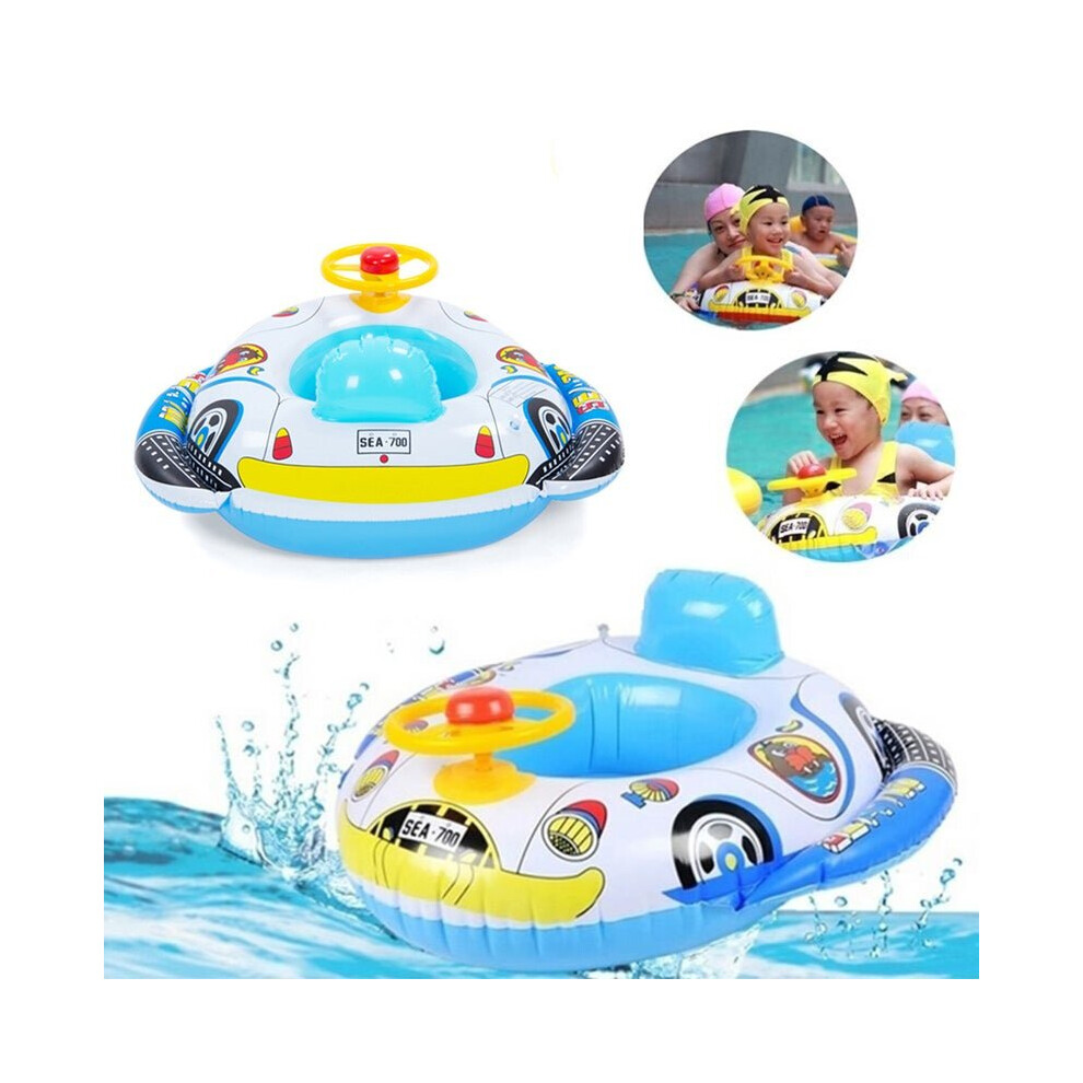 Kids Swimming Rings Wheel Horn Inflatable Baby Pool Swim Ring Seat Float Boat