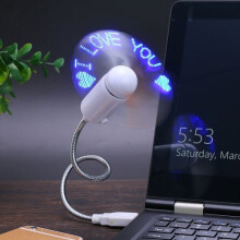 LED Clock Fan -Mini USB Powered Cooling Flashing Real Time Display Function Fan