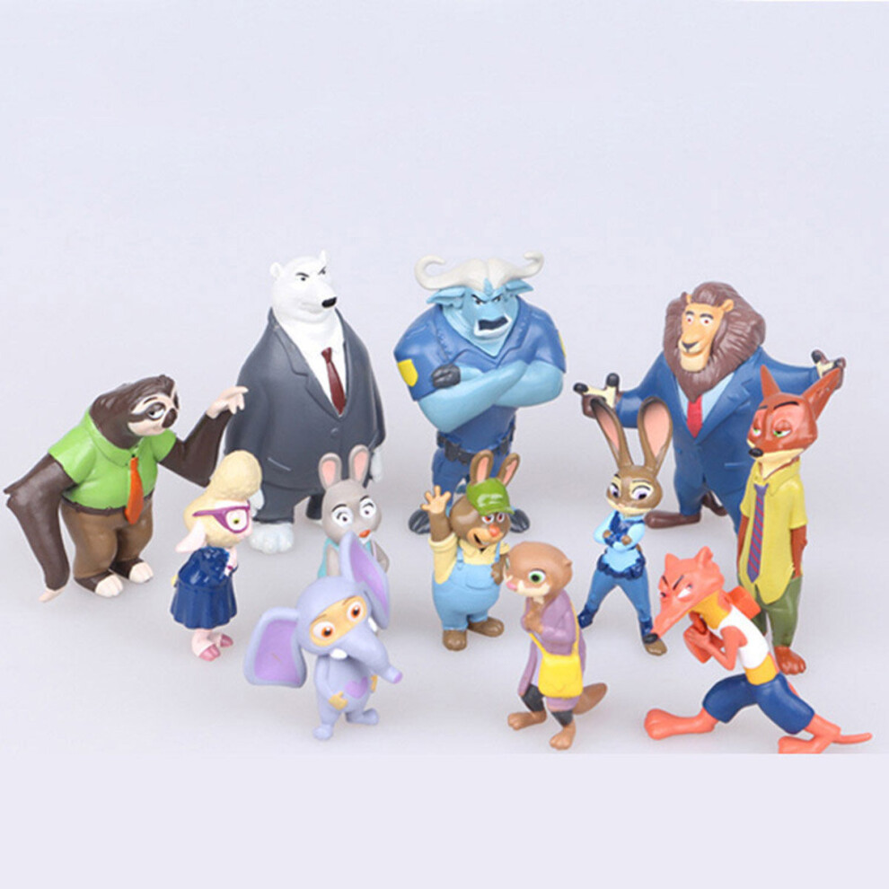 12pcs Bullyland Disney Zootopia Zootropolis Figures Figurines Toys Cake Toppers Topper