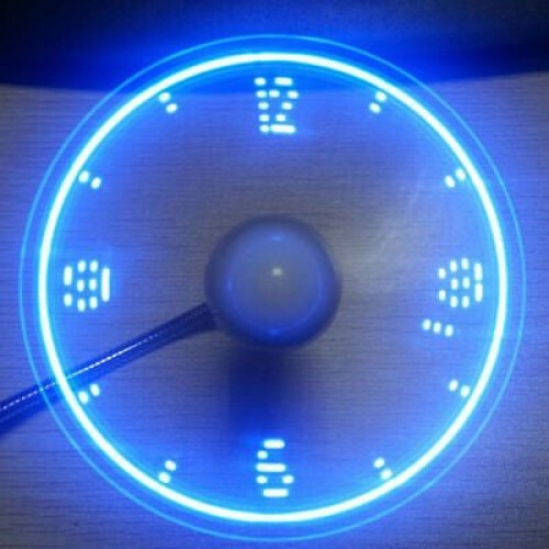 Ανεμιστήρας ρολογιού LED -Mini USB Powered Cooling Flashing Real Time Display Function Fan 2