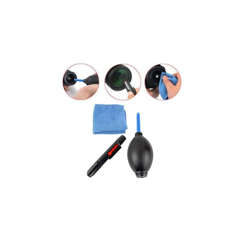 3 In 1 Cleaning Cleaner 3 In 1 Lens Dust Pen Blower Cloth Kit For Dslr Vcr Camera White 732929365297