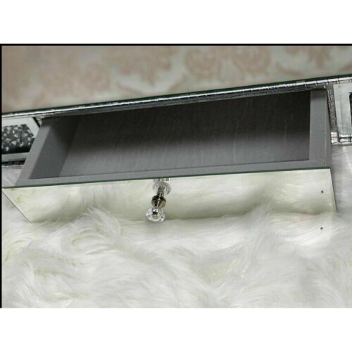 Crystal 80x20 Sparkly Large Mirrored Diamond Crush Floating Wall Shelf 1