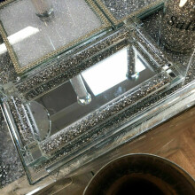 Silver Crushed Crystal Tray For Salt And Pepper Shakers, Kitchen Bling