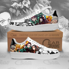 (6) Demon Slayer Sneaker Mixed Manga Style Anime Shoes