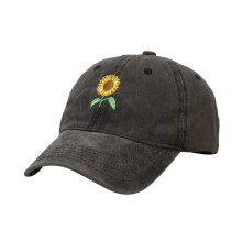 Washed Retro Sunflower Embroidery Cap