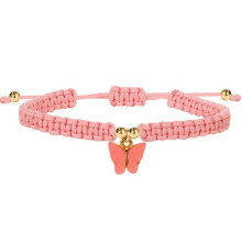 5Pcs New Simple Butterfly Woven Rope Decorated with Colorful Acrylic Butterfly Anklet