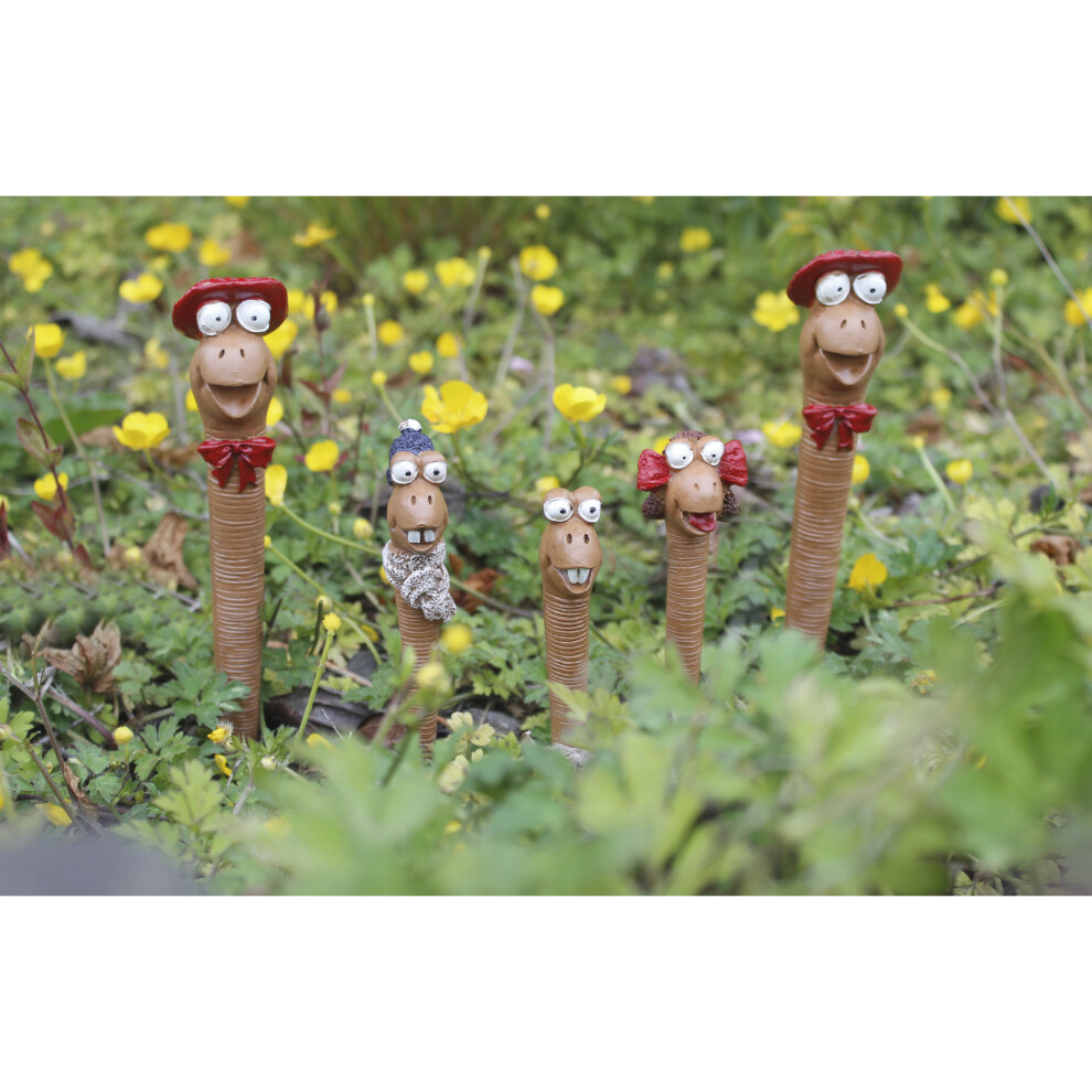 Set of 5 Miniature Garden Worms Ornaments