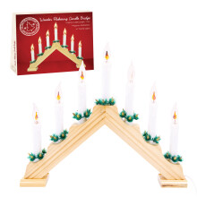 The Christmas Workshop 70800 Wooden Flickering Candle Bridge | 7 Candles