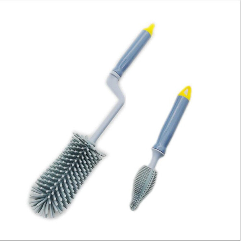 Silicone baby bottle brush 360 degree rotatable can be hung to clean the baby silicone nipple brush cup cleaning tool