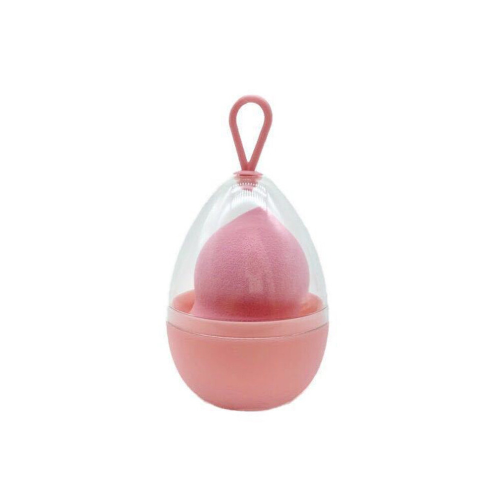 Pink 10Set Water Drop Puff With Hook Storage Box Wet And Dry Non-Latex Makeup Egg Set