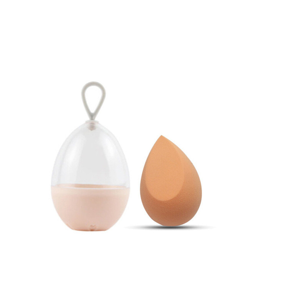 Orange 10Set Water Drop Puff With Hook Storage Box Wet And Dry Non-Latex Makeup Egg Set