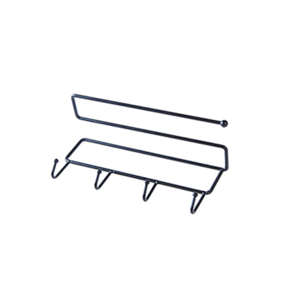 2Pcs Kitchen Non stick Sticker Free nail strength wall hook, multi function 5 hook hanger 8*22CM-image-OPC-P8GF2R5-NEW