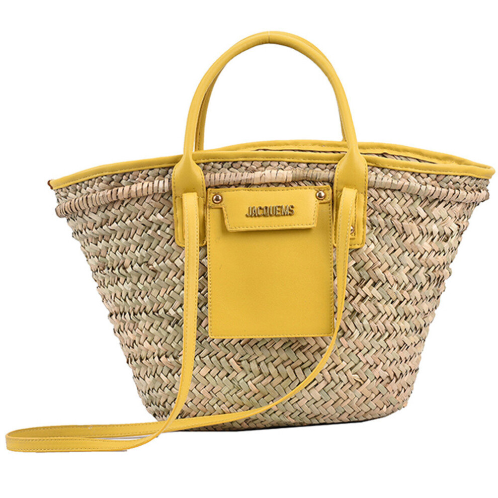 Large-capacity shopping bag summer wild  new one-shoulder women's designer straw bag women's designer portable bucket bag