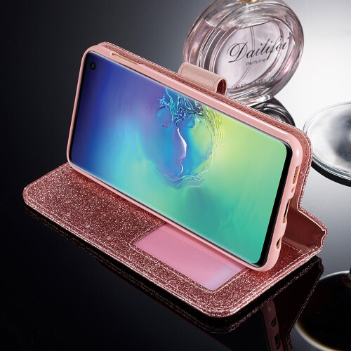 Glitter Bling Flip Case For iPhone 11 Pro PU Leather Book Wallet Case 2