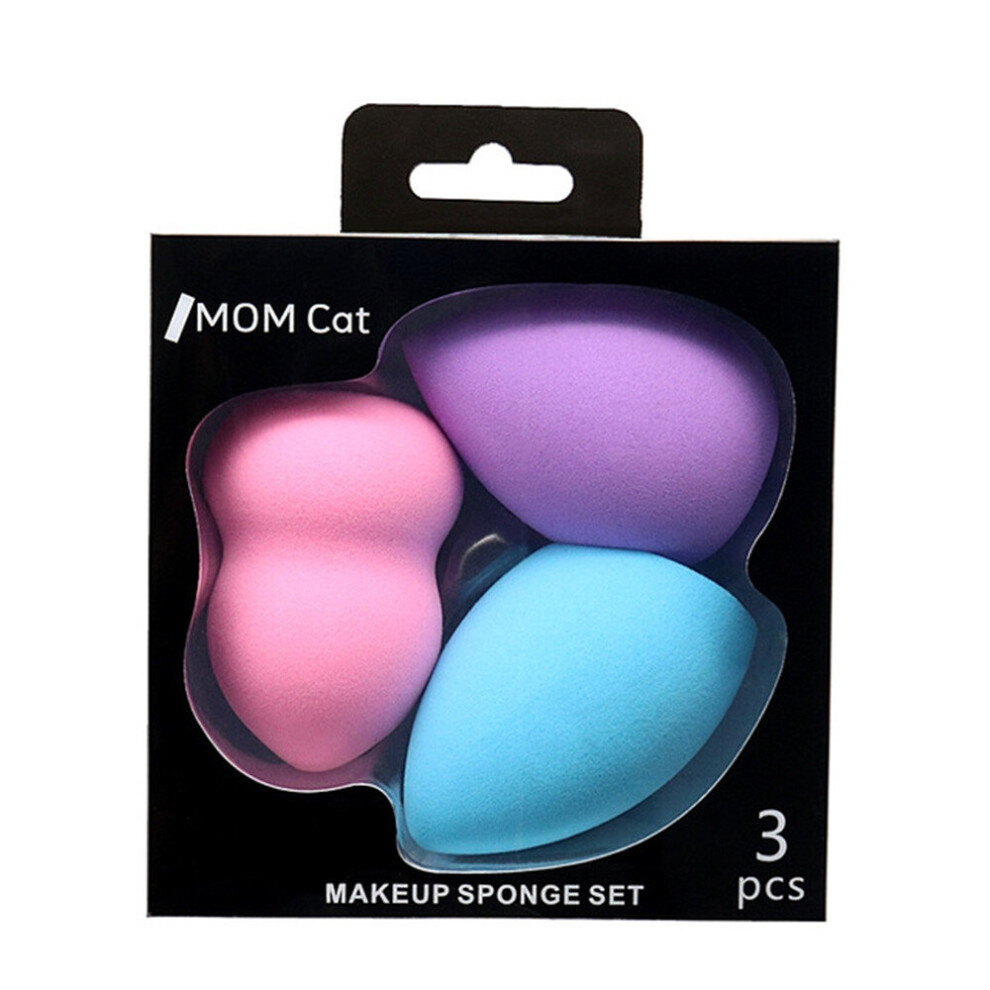 3Set 3pcs/set Beauty Egg Set Water Drop Gourd Oblique Cut Non-latex Makeup Sponge Puff