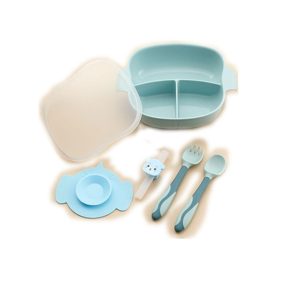Children's Dinner Plate Set Split Suction Cup Bowl Cartoon Creative Feeding Tableware Learn to Eat All-in-one Anti-drop Complementary Food Plate