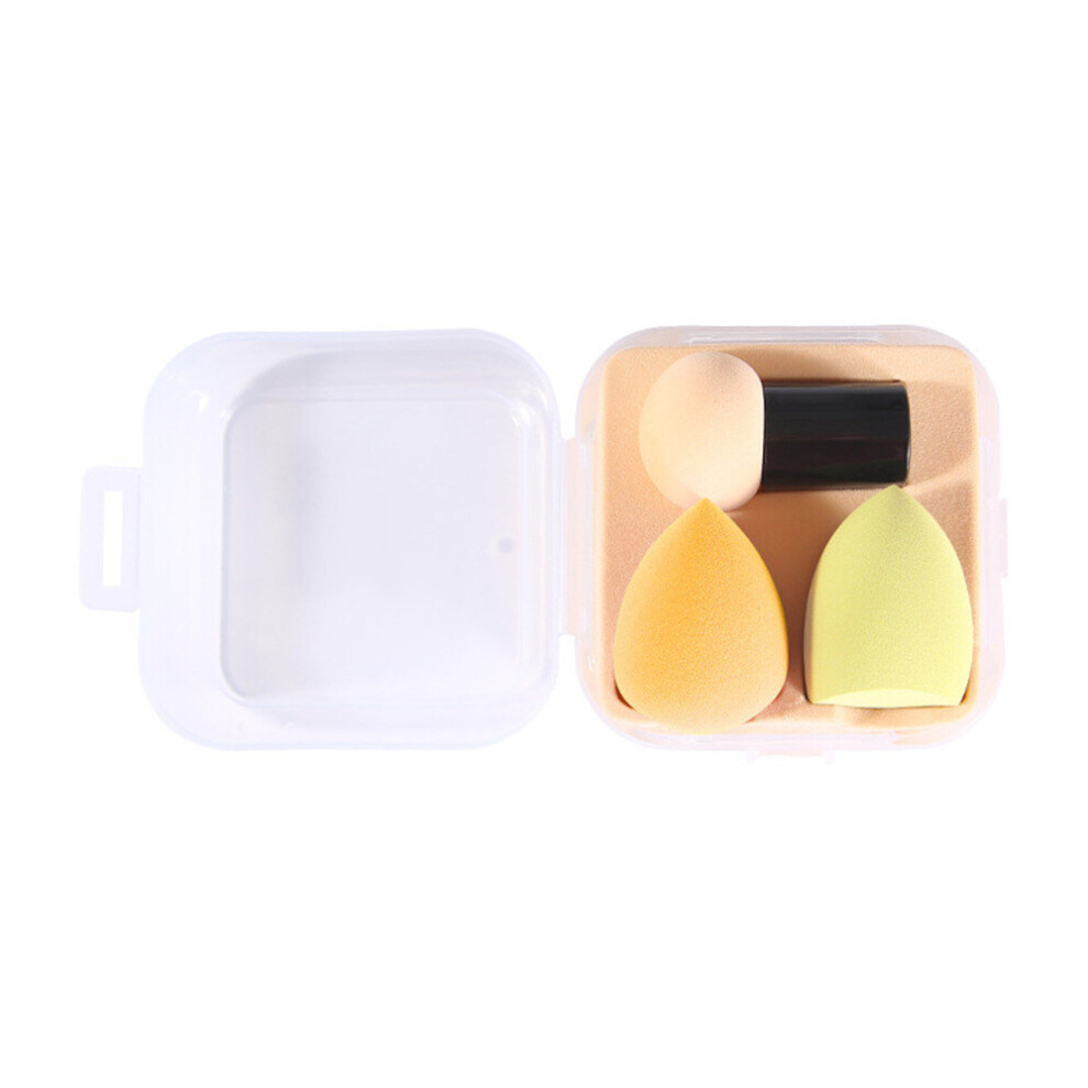 Yellow 3Set Mushroom Head Beauty Egg Set Gourd Puff Egg Box Set