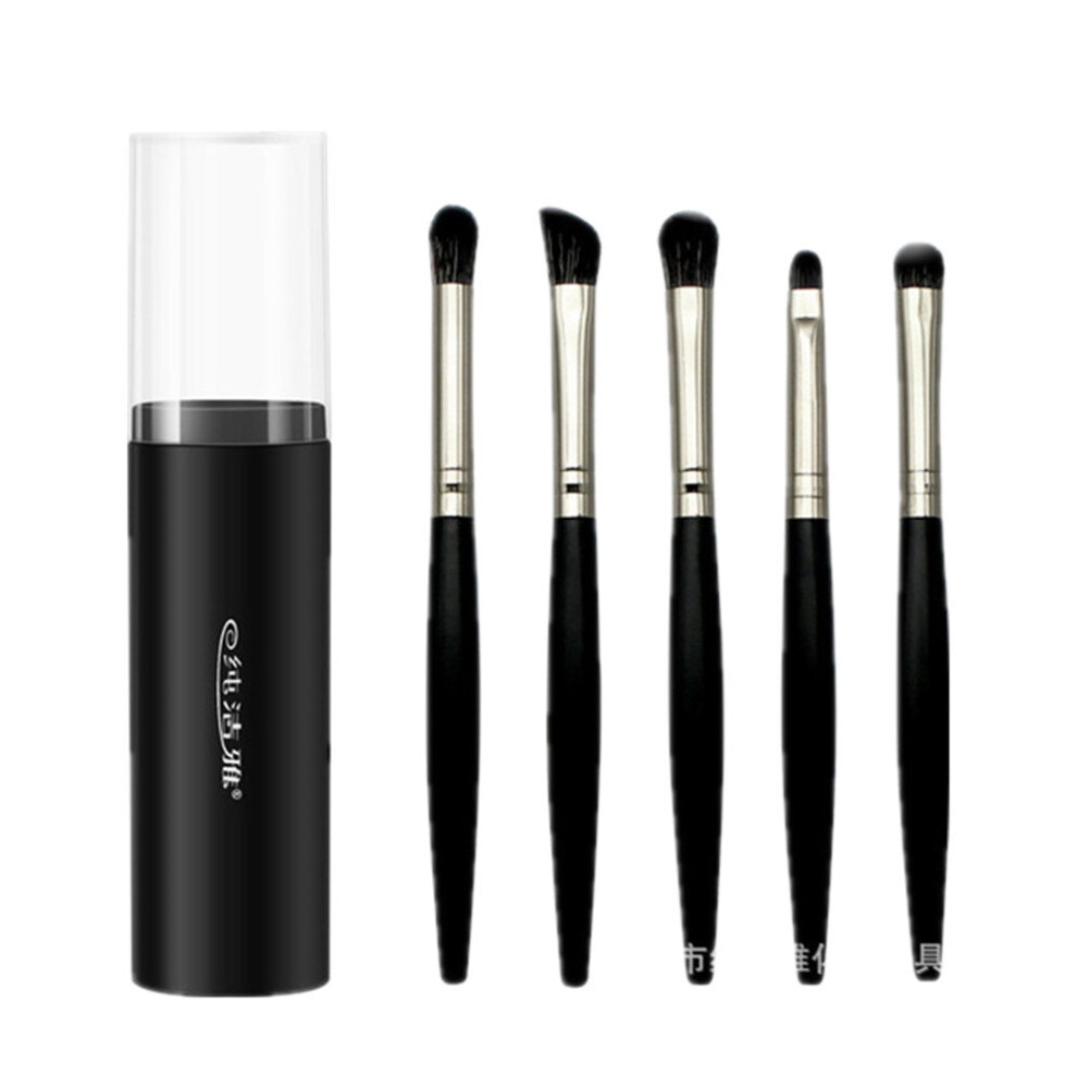 2Set 5Pcs/Set Eyeshadow Brushes Set Soft Hair Eye Makeup Brushes Portable Storage Beauty Tools