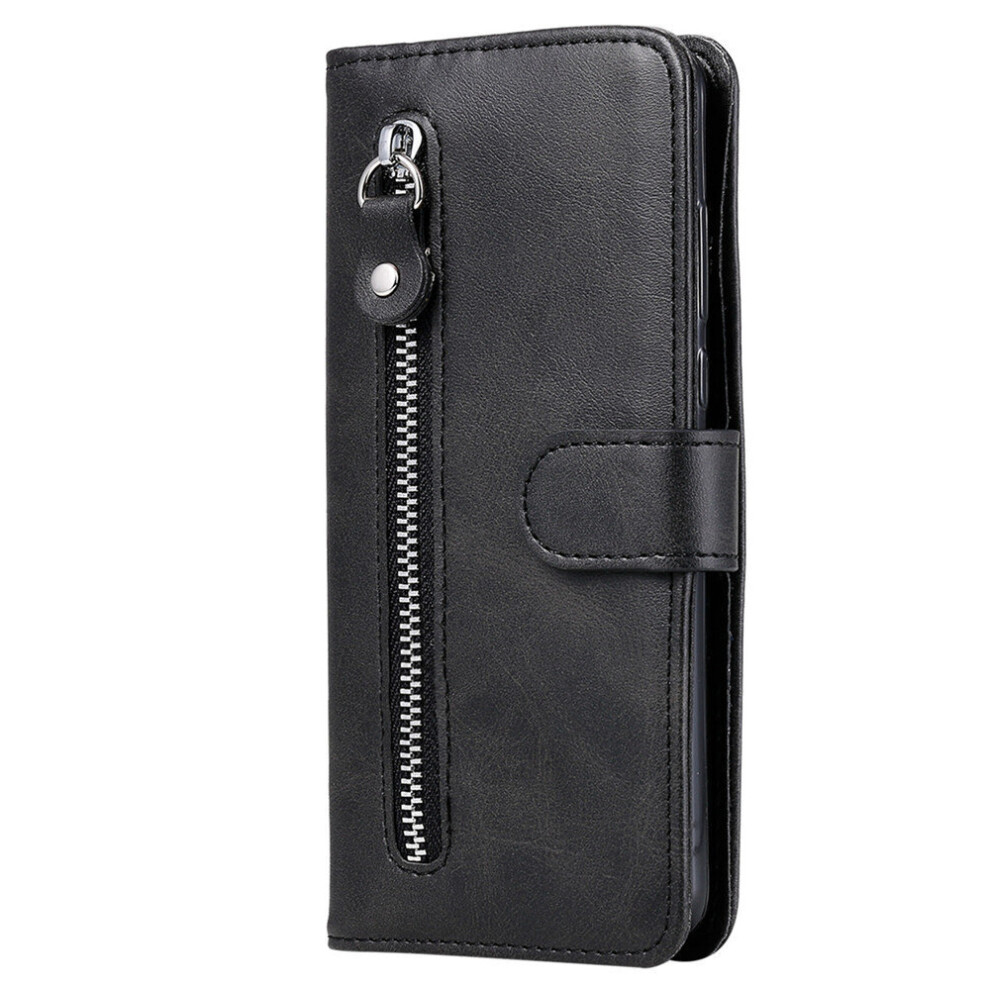 Pu Leather Wallet Flip Case For Iphone 12 Pro Retro Zipper Back Cover With Card Slot 774048660020