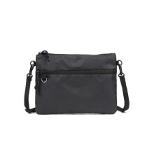 Men's Black Messenger Bag - Casual Shoulder/Chest Bag, 26x19 cm, Portable One-Shoulder Crossbody