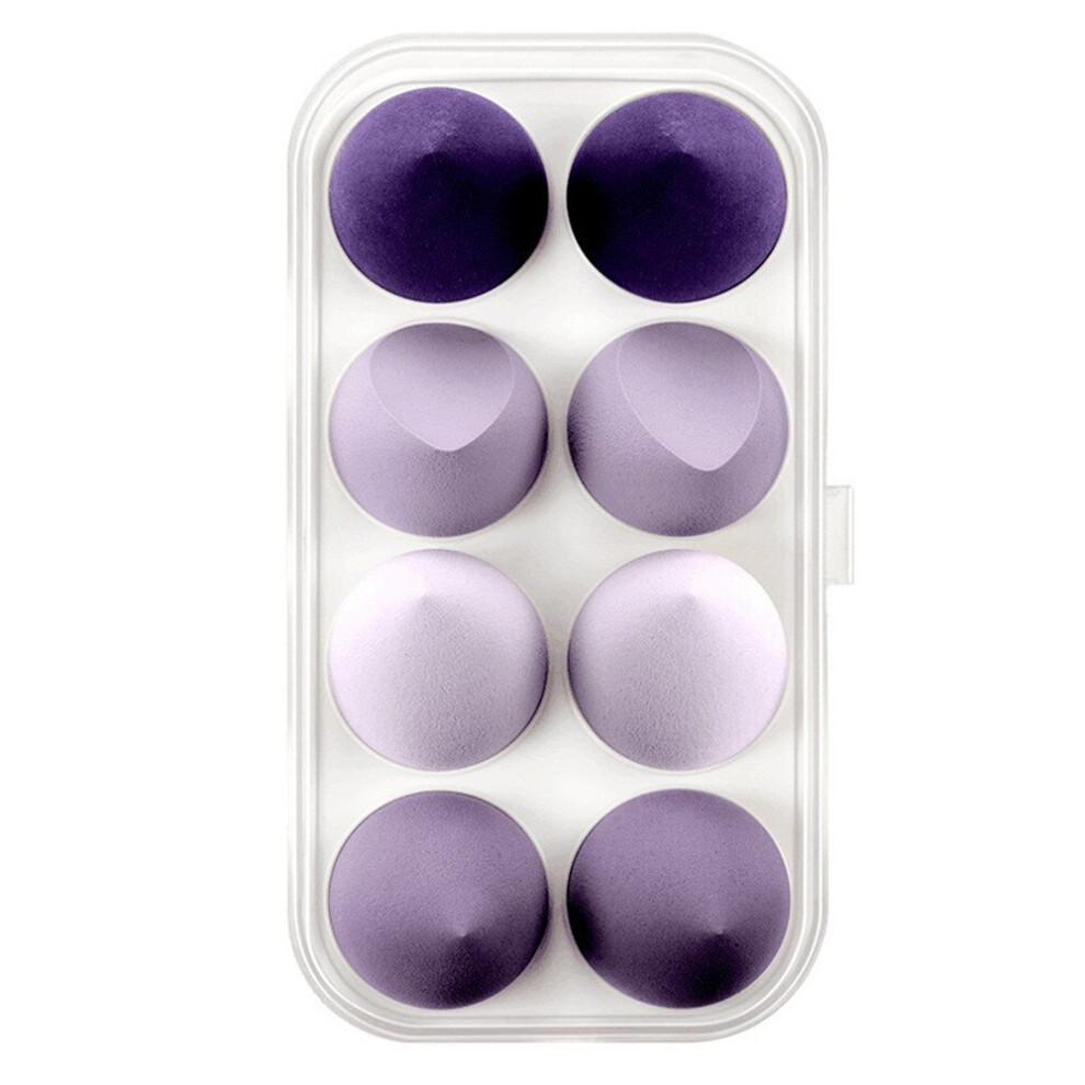 Purple 2Set 8Pcs/Setof Gradient Color Beauty Eggs Wet And Dry Gourd Water Drop Puff