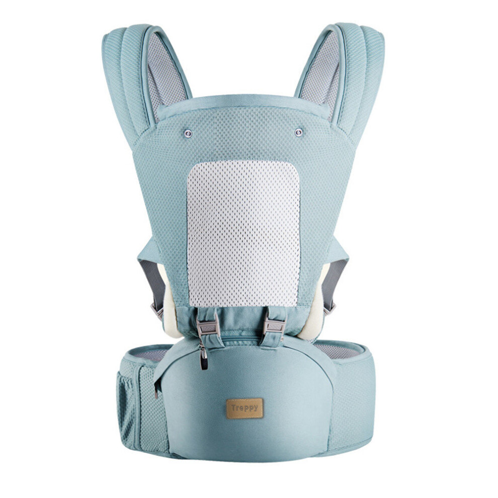 Breathable And Cool Baby Waist Stool Sling With Front-Holding Multifunctional Baby Waist Stool Single Stool Turquoise