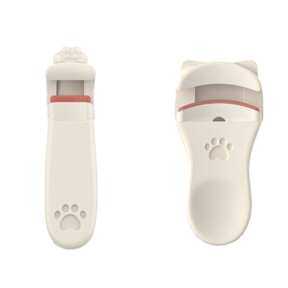 White 2Set Cat's Claw Eyelash Curler, Natural Curling, Long-Lasting Shaping, Handheld Portable Partial Combination Set