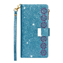 Bling Glitter Flip PU Leather Purse Case For Samsung Galaxy A20E Zipper Wallet Card Cover Coque Etui
