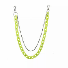 2Pcs Retro Double Acrylic Pants Chain Hip Hop Pants Waist Chain Belt