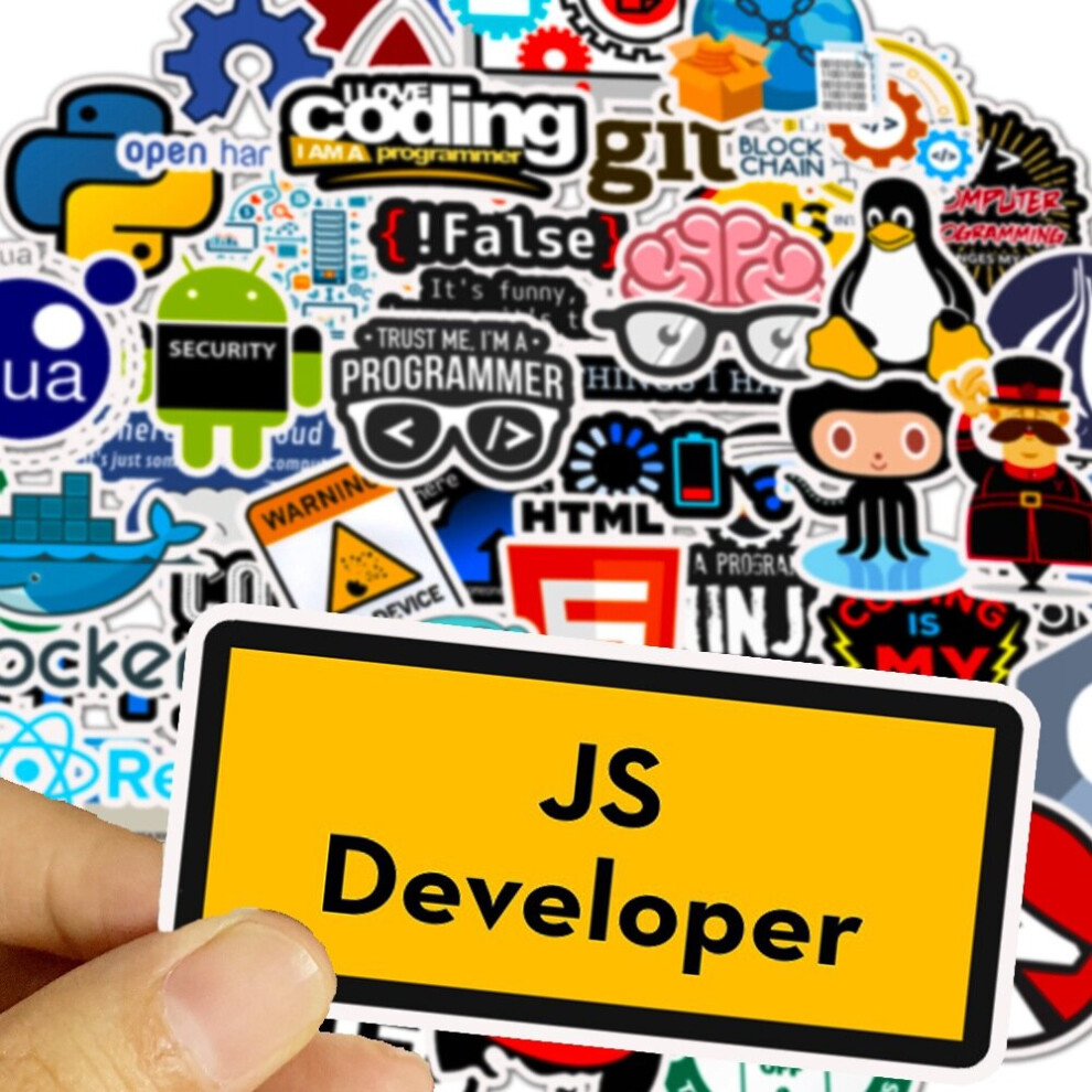 50pcs/set Programmer Language Stickers  Laptop Suitcase Graffiti Skateboard Luggage Meme Sticker Decal Kids Toys