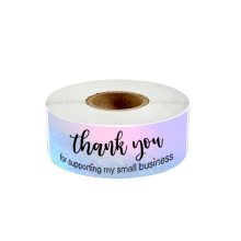 120Pcs/Roll Laser Rectangle Thank You Stickers Holographic Label for Supporting Business Package Seal Gift Stationery Sticker