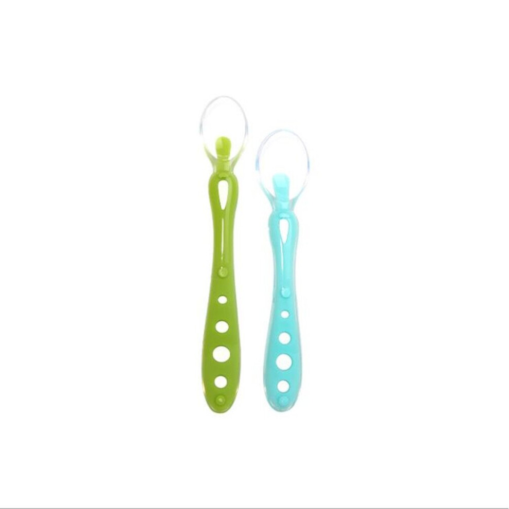 Silicone feeding spoons, baby eating spoons, children's soup spoons, soft spoons, complementary food spoons, two boxes