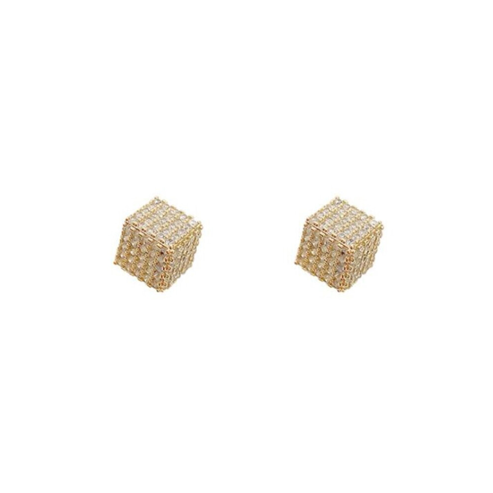 Delicate Diamond-set Geometric Square Earring Studs-image-OPC-P8GFDPN-NEW