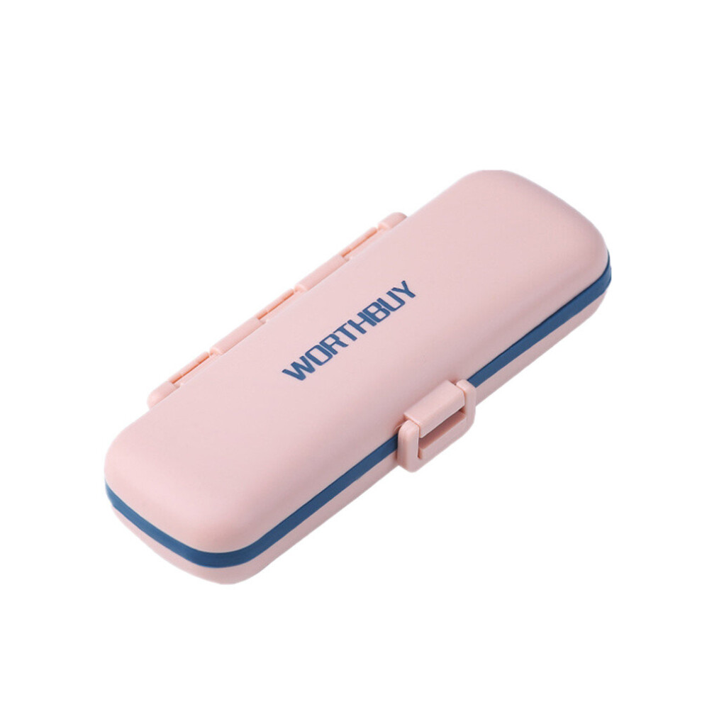2Pcs Portable Travel Medicine Pill Box Plastic Medicine Storage Container With Compartments Kitchen Storage Organizer
