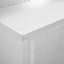 vidaXL 2x Work Tables with Sliding Doors Stainless Steel Kitchen Store Cabinet