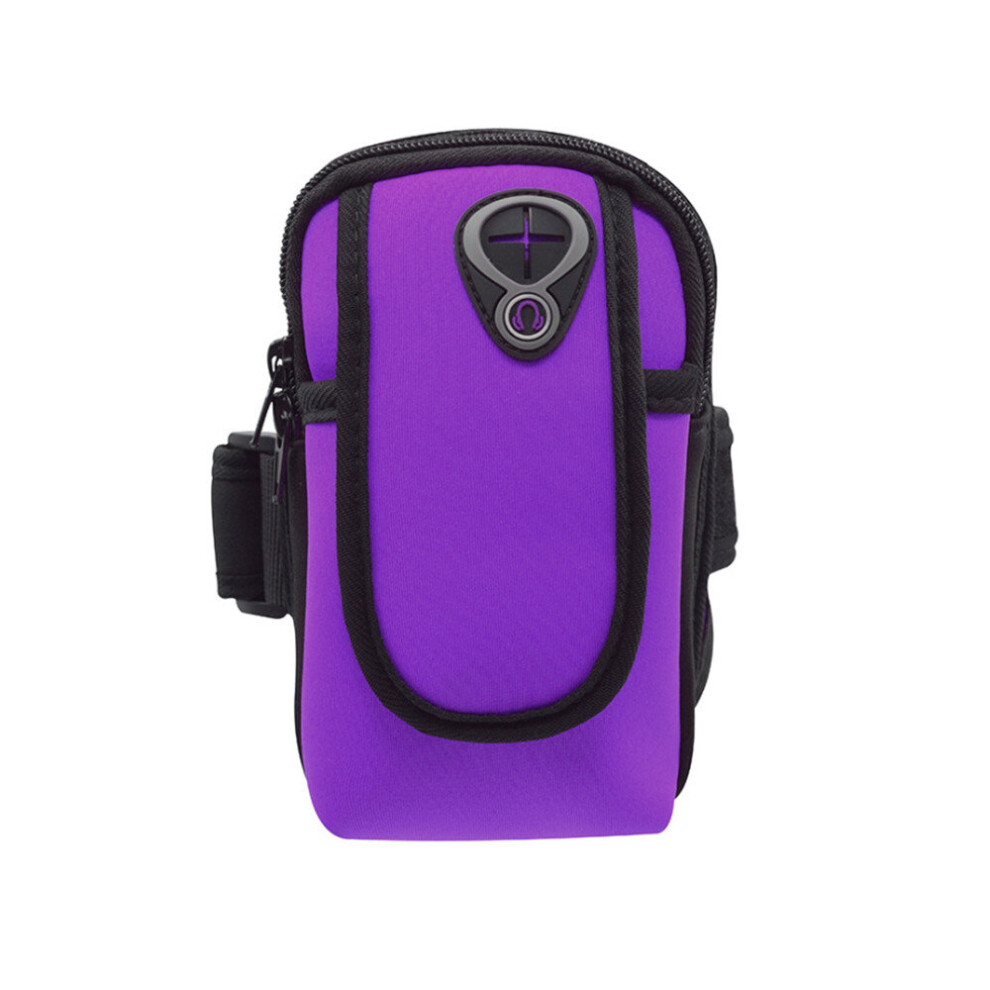 3 Pcs Mobile Phone Arm Bag Outdoor Running Sports Bag Fitness Wrist Bag Purple 774048645881