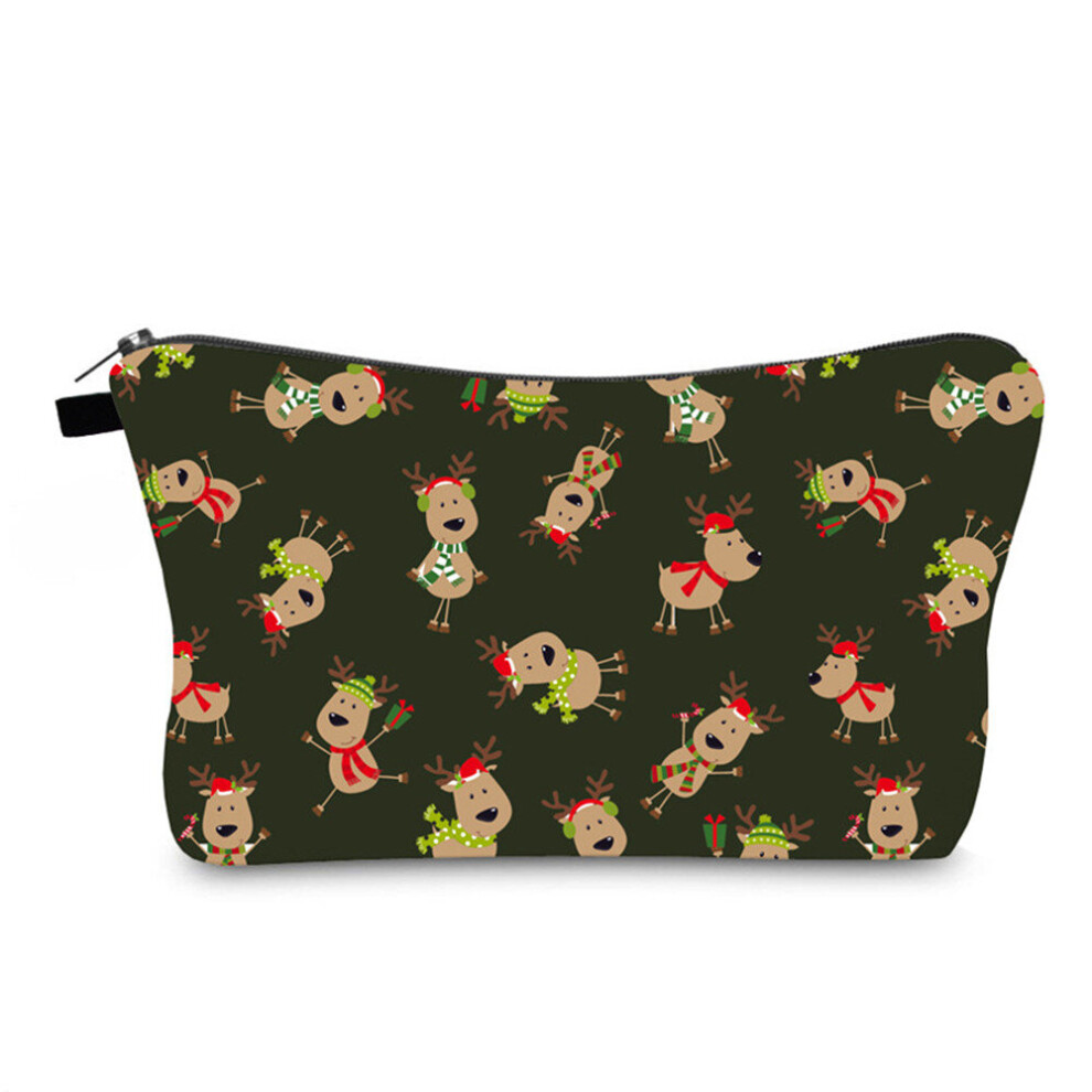 2Pcs Christmas series Makeup Bags With Multicolor Pattern Cute Cosmetics Pouchs For Travel Ladies Pouch Women Cosmetic Bag