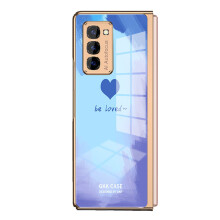 Luxury Plating Glass Case For Samsung Galaxy Z Fold 2 Phone Case Love Pattern Hard Plastic Cover Fundas