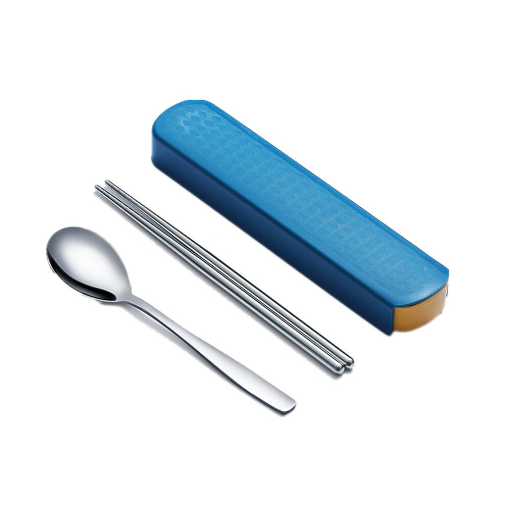 3PCS/SET Portable Travel Tableware Set Stainless Steel Dinnerware For Kid School Cutlery Kitchen Fork Spoon Dinner Set With Box