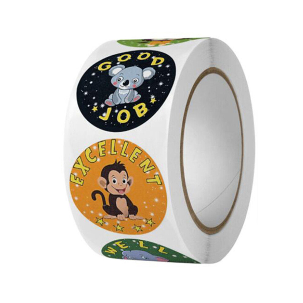 500pcs/Roll Cartoon Reward Stickers Animals Kids Toys Children Labels Encouragement Scrapbooking Decoration Stationery Sticker