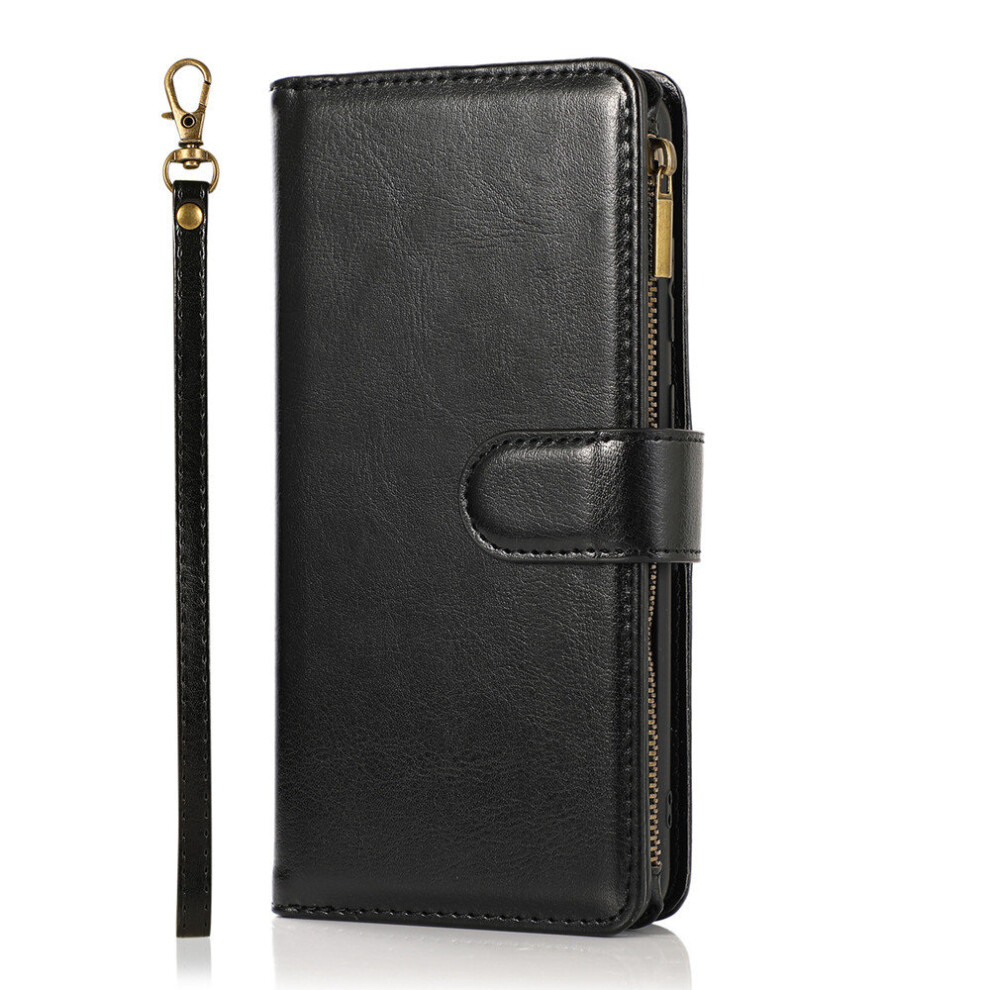 Multi Card Slots Flip Pu Leather Case For Iphone Xs Wallet Cover Luxury Zipper Stand Coque 774048673600