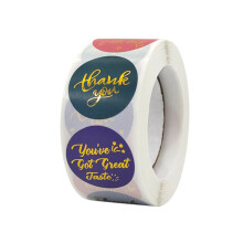 500Pcs/roll 24 in 1 Laser Gold Thank You Stickers for Your Order Purchase Business Handmade Got Great Taste Seal Labels for Packages
