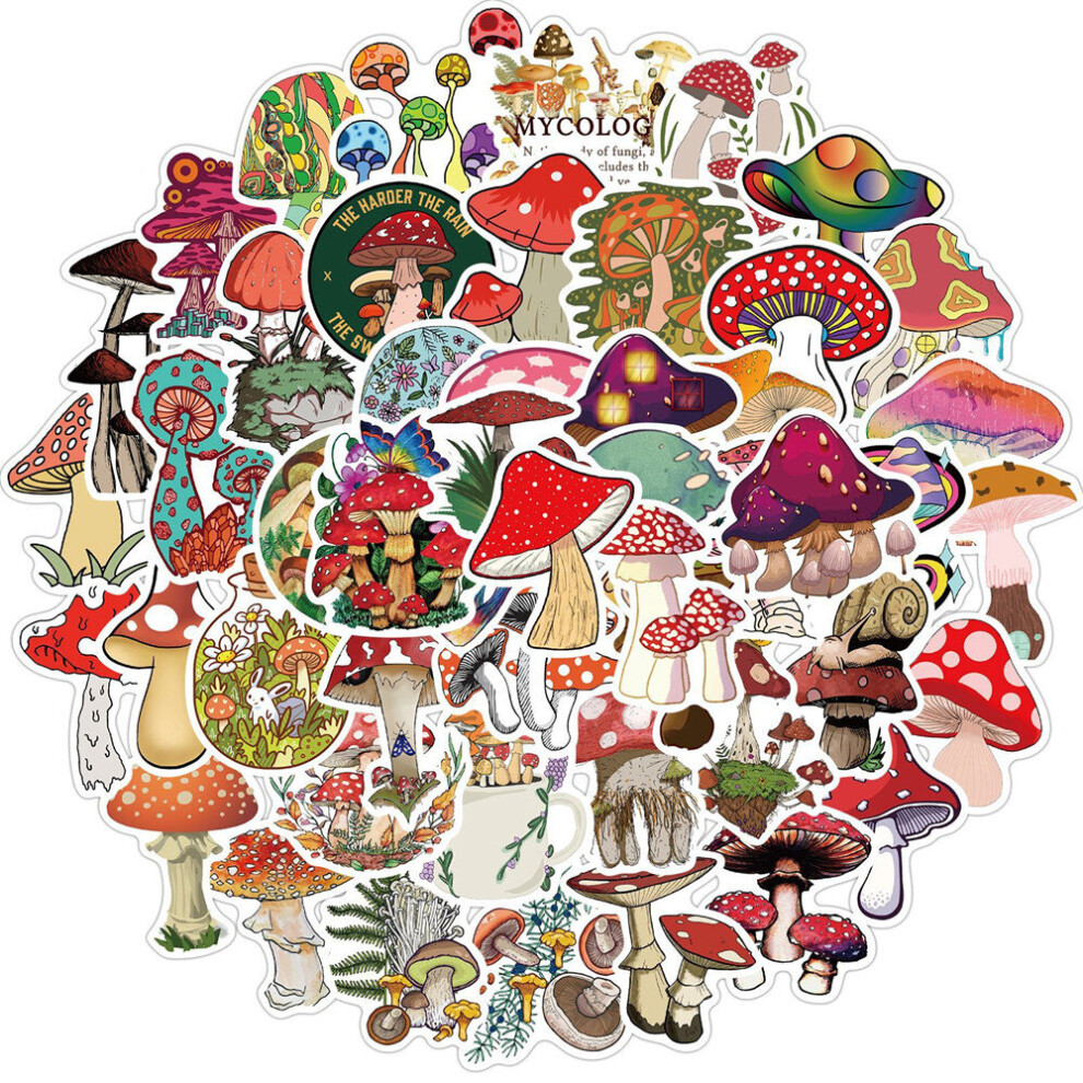 50PCS/set Plant Mushroom Aesthetic Sticker Laptop Skateboard Notebook Suitcase Luggage Graffiti Cartoon Stickers Children Toy